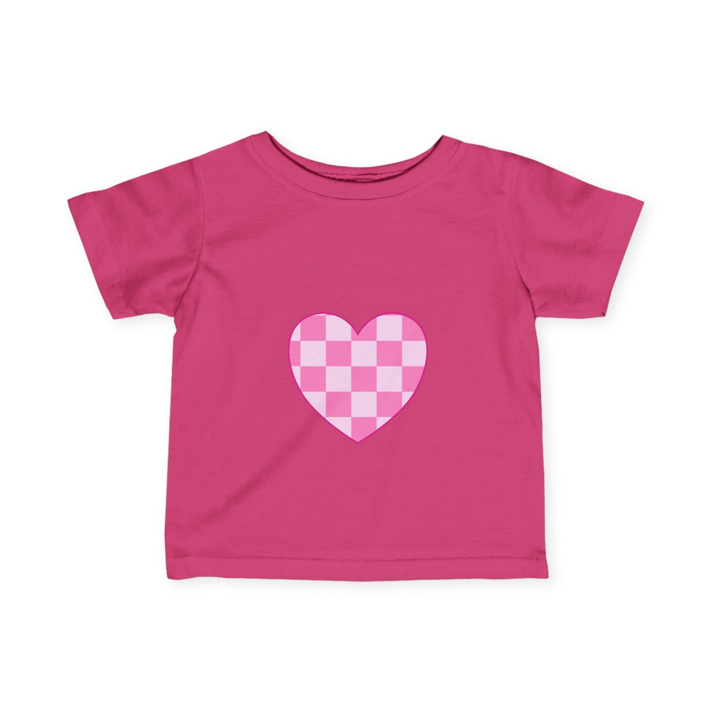 Heart Checkered Infant Tee for Valentine's Day
