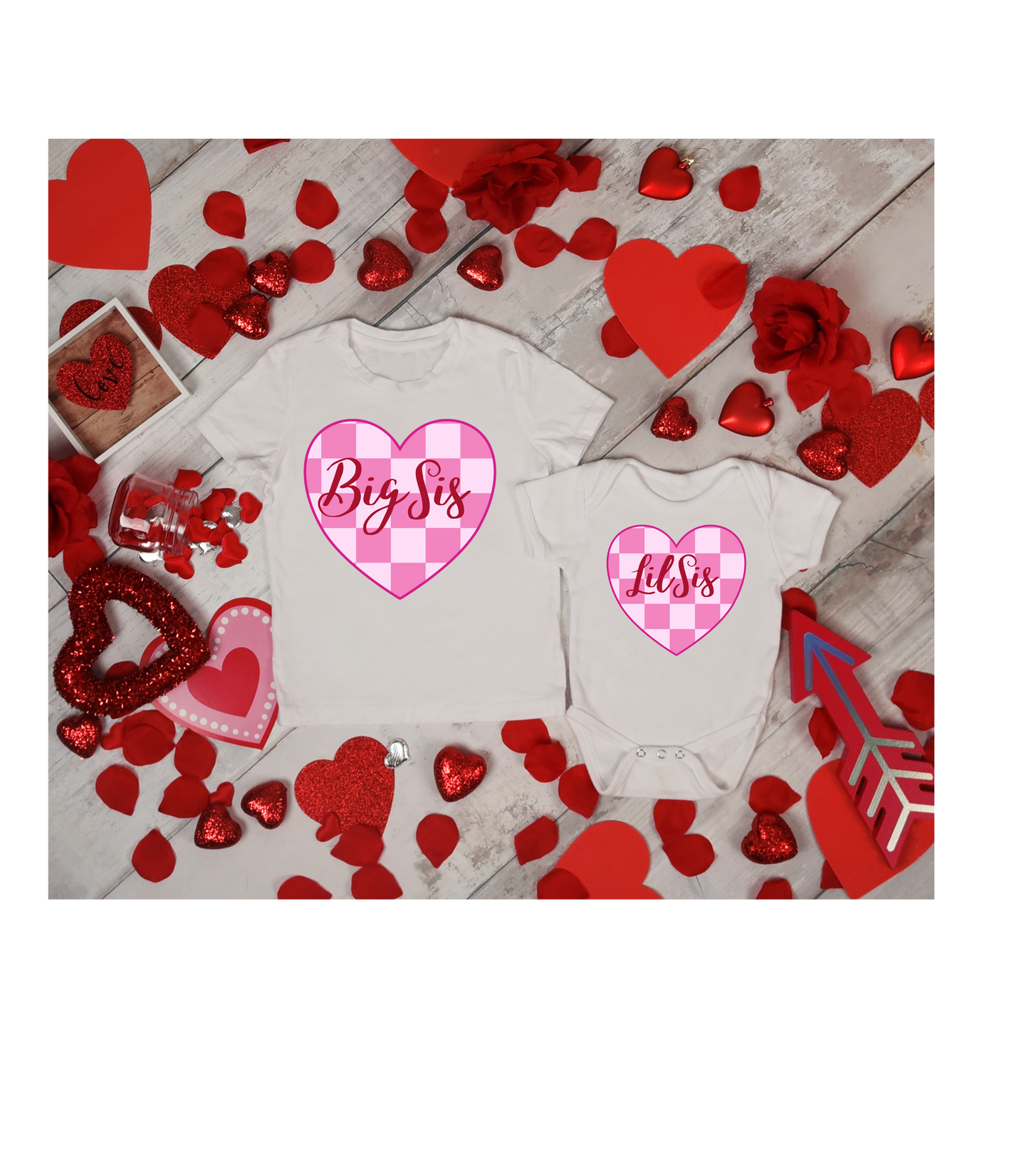 Heart Checkered Infant Tee for Valentine's Day