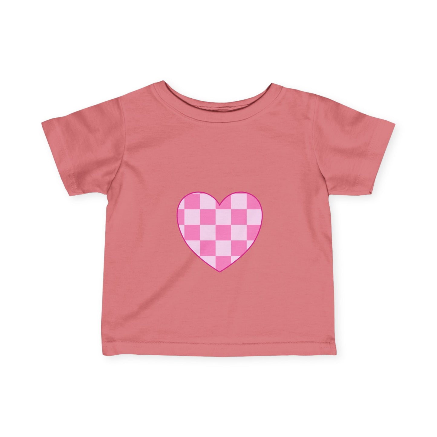 Heart Checkered Infant Tee for Valentine's Day