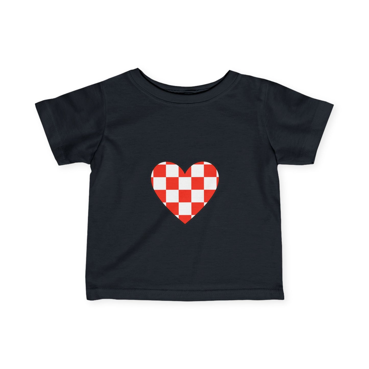 Heart Checkered Infant Tee for Valentine's Day